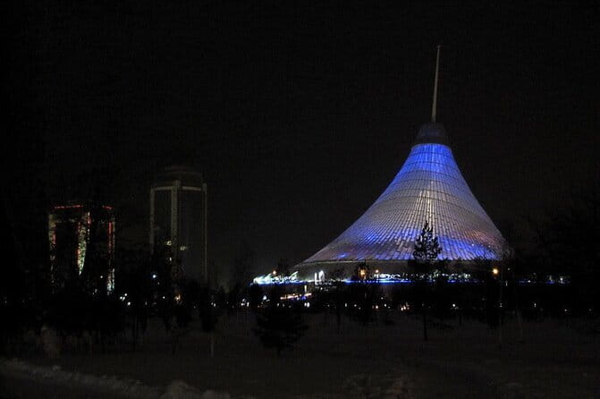 Guided Night Time Tour of Astana in a Private Car - Stop 1: Nur-Astana Mosque under the lights